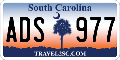 SC license plate ADS977