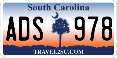SC license plate ADS978