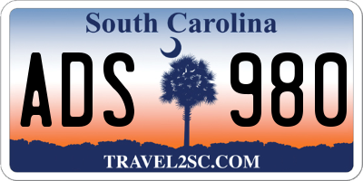SC license plate ADS980
