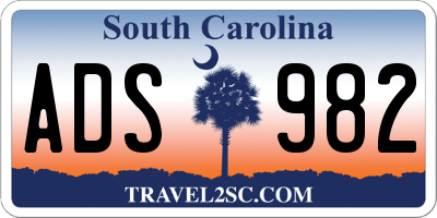 SC license plate ADS982