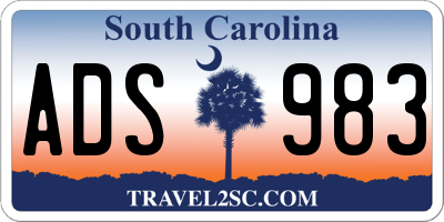 SC license plate ADS983