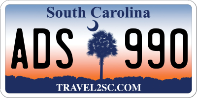 SC license plate ADS990