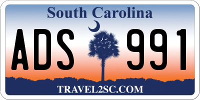 SC license plate ADS991