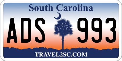 SC license plate ADS993