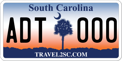 SC license plate ADT000