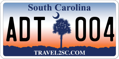 SC license plate ADT004