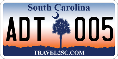 SC license plate ADT005