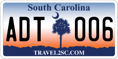 SC license plate ADT006