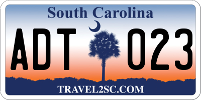 SC license plate ADT023