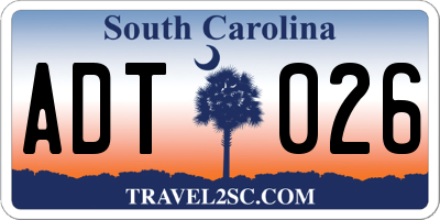 SC license plate ADT026