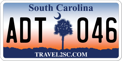 SC license plate ADT046