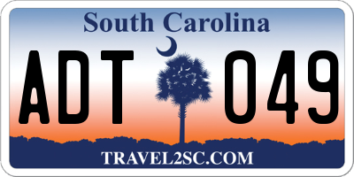 SC license plate ADT049