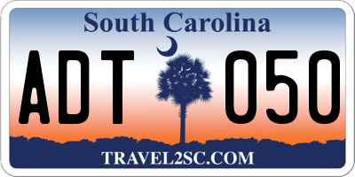 SC license plate ADT050