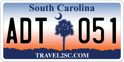 SC license plate ADT051