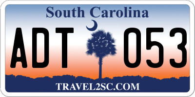 SC license plate ADT053