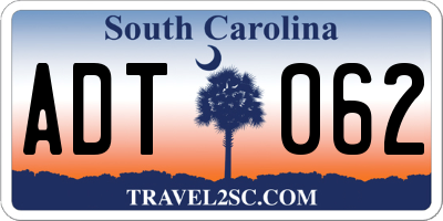 SC license plate ADT062
