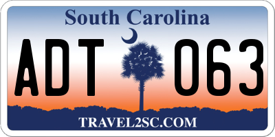 SC license plate ADT063