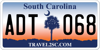 SC license plate ADT068