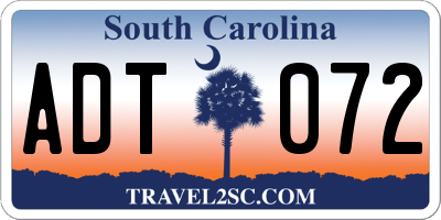SC license plate ADT072