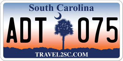 SC license plate ADT075