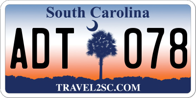 SC license plate ADT078