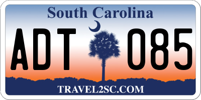 SC license plate ADT085