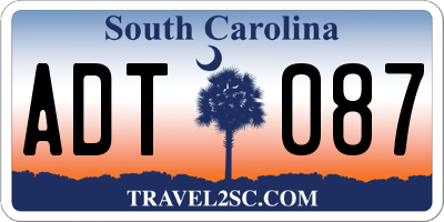SC license plate ADT087
