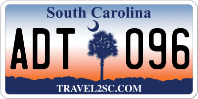 SC license plate ADT096