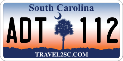 SC license plate ADT112