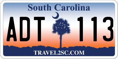 SC license plate ADT113