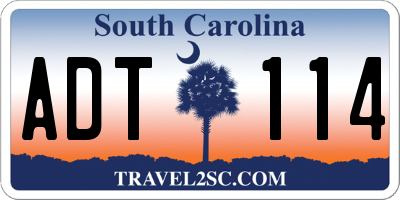 SC license plate ADT114