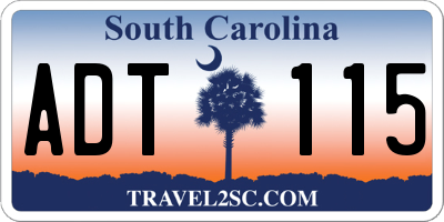 SC license plate ADT115