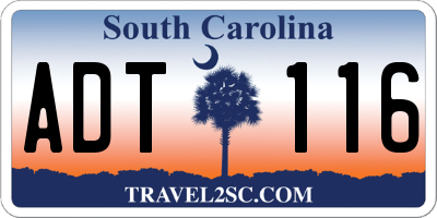 SC license plate ADT116