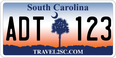 SC license plate ADT123