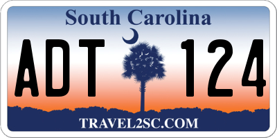 SC license plate ADT124
