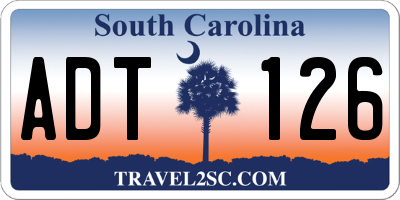 SC license plate ADT126