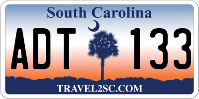 SC license plate ADT133