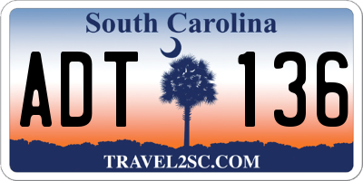 SC license plate ADT136