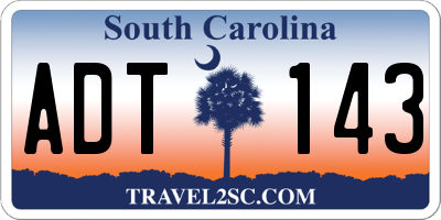 SC license plate ADT143