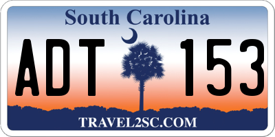 SC license plate ADT153