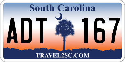 SC license plate ADT167