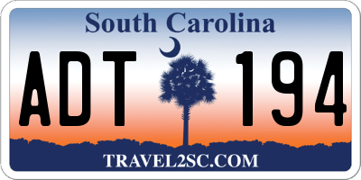 SC license plate ADT194