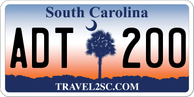 SC license plate ADT200