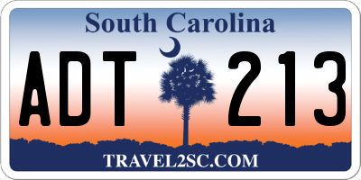SC license plate ADT213