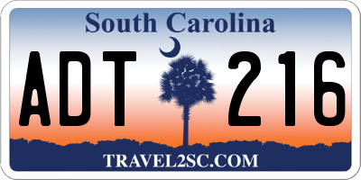 SC license plate ADT216