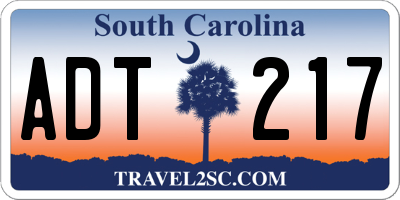 SC license plate ADT217