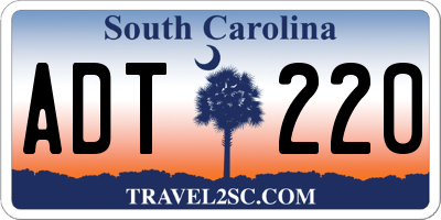 SC license plate ADT220