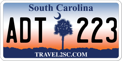 SC license plate ADT223
