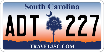 SC license plate ADT227