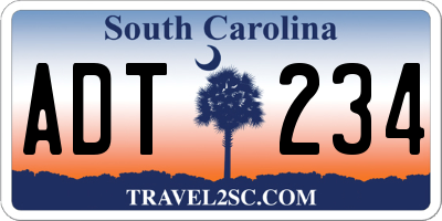 SC license plate ADT234